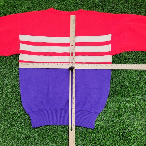 Vintage 80s MOD Sweater Small 19x23 Red - Picture 4 of 10